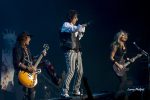 File Photo: Rock guitarist Nita Strauss with Alice Cooper in Indianapolis in 2016. Used with permission. (Photo Credit: Larry Philpot)